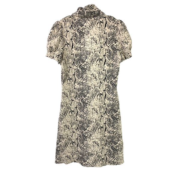 Calvin Klein Funnel Neck Short Sleeve Snakeskin Print Short Dress Size 4 - Picture 7 of 8